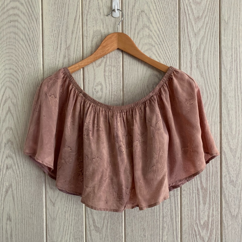 Blue Life Off-The-Shoulder top, Pink Tie-Dye, M